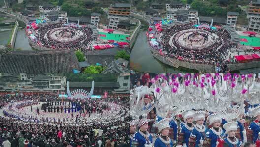 4k雷山县黄里村鼓藏节踩芦笙合集高清在线视频素材下载