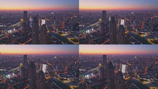 天津夕阳航拍高清在线视频素材下载