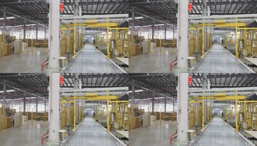 大型工厂内部自动化流水线作业布局场景高清在线视频素材下载