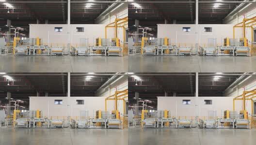 大型工厂内部自动化流水线作业布局场景高清在线视频素材下载