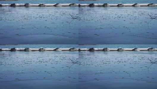 寒潮来临气温下降南京玄武湖公园湖面结冰高清在线视频素材下载