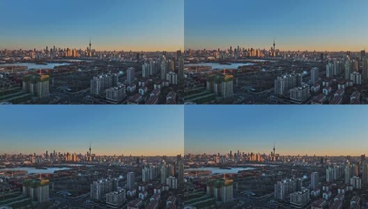 天津广播电视塔天塔水上公园航拍高清在线视频素材下载