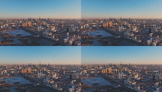 天津城市地标建筑航拍高清在线视频素材下载