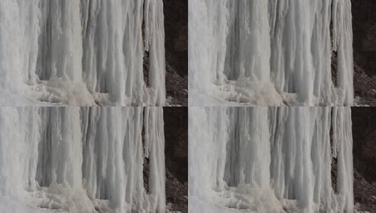 初春正在消融的冰柱高清在线视频素材下载