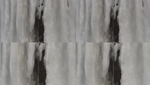 初春正在消融的冰柱高清在线视频素材下载