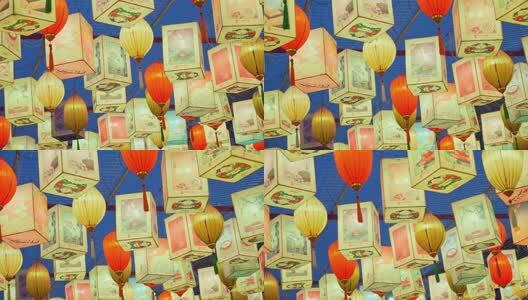 新年鱼灯花灯夜景高清在线视频素材下载