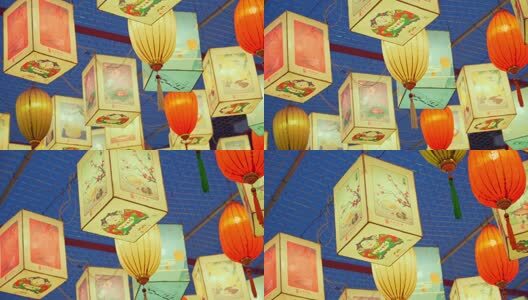 新年鱼灯花灯夜景高清在线视频素材下载