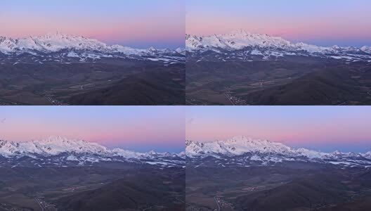 雅拉雪山晚霞高清在线视频素材下载