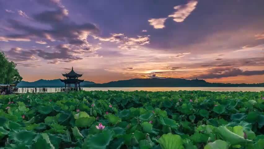 杭州西湖绝美晚霞