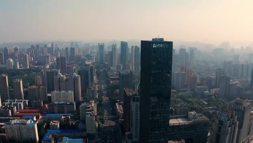 武汉武昌中南路洪山广场震撼航拍