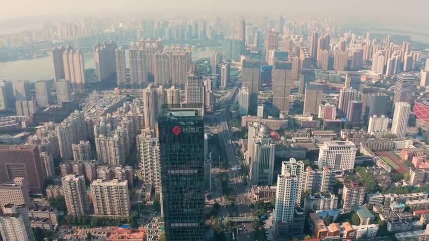 武汉武昌中南路洪山广场震撼航拍