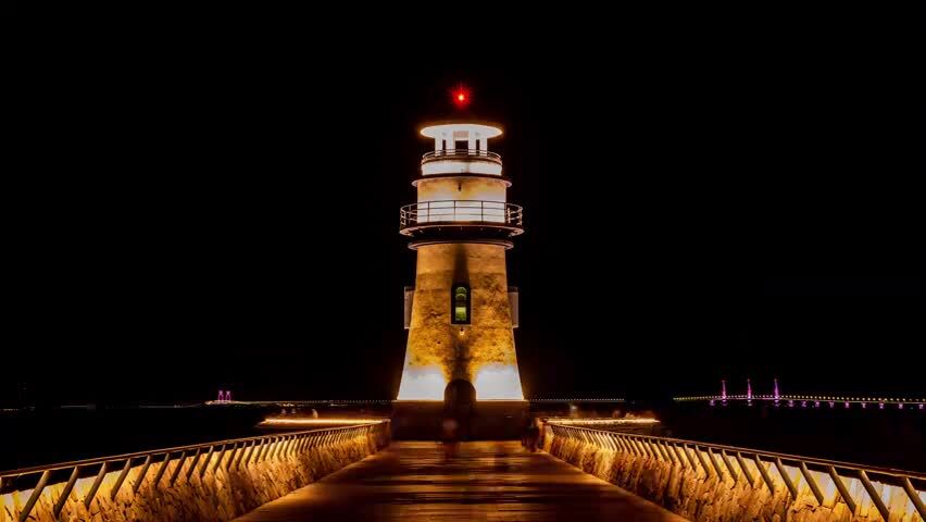浪漫珠海爱情灯塔夜景