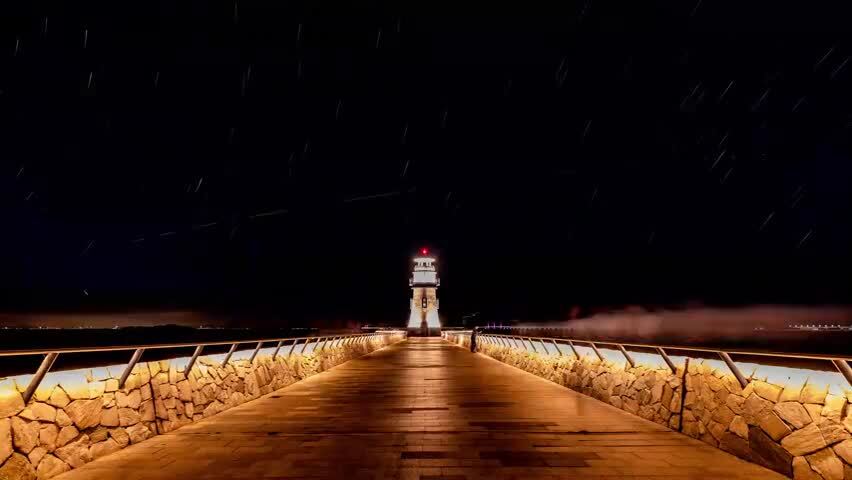 珠海爱情灯塔浪漫星空