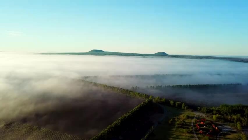 平原平流雾云海火山云海航拍