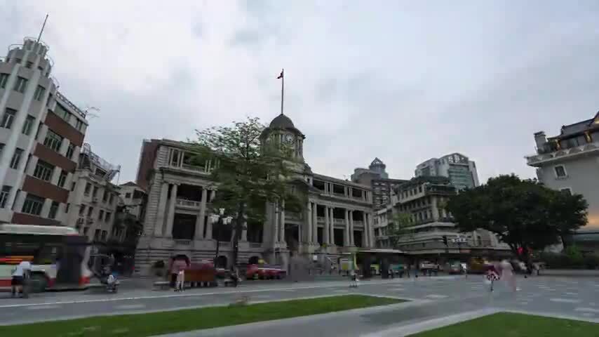 广州市粤海关大楼日转夜大范围
