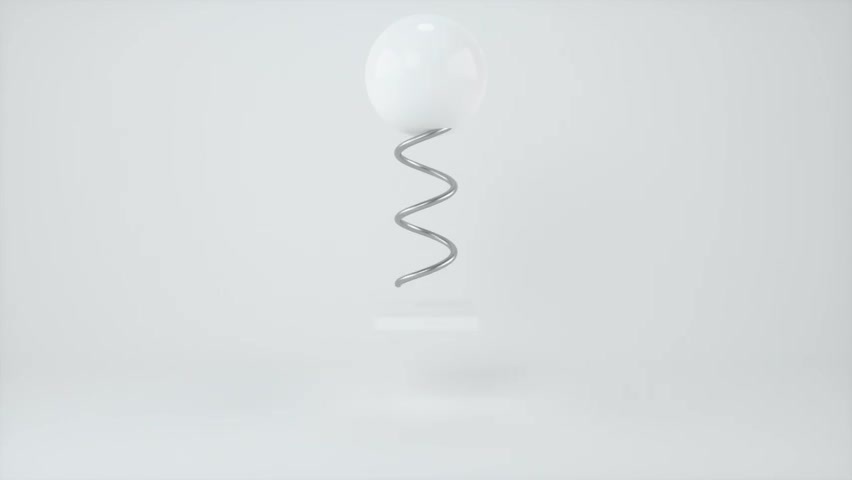 创意弹簧与小球弹性的概念物体