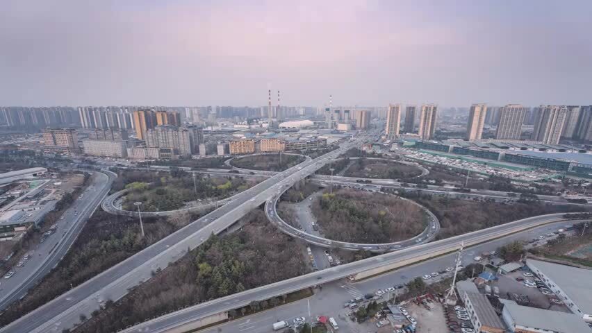 西安立交桥日转夜延时