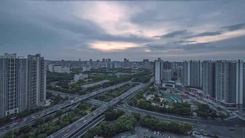 西安立交桥日转夜延时