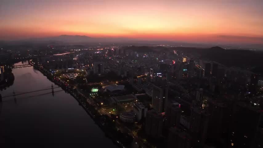 安徽黄山屯溪日暮