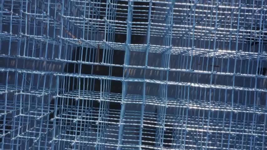 建筑工地脚手架航拍