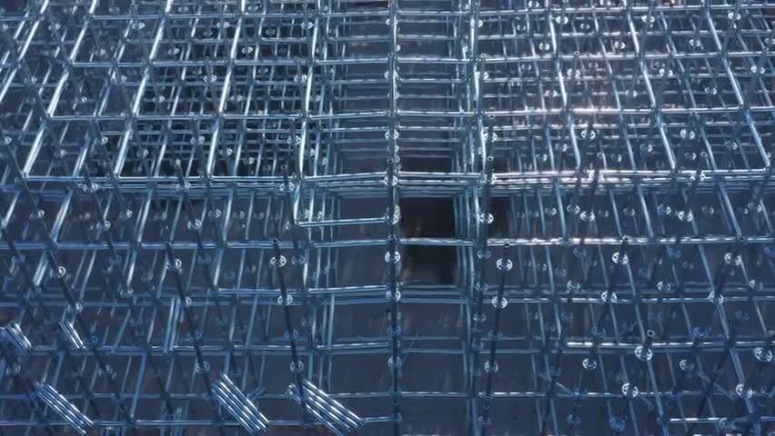 建筑工地脚手架航拍