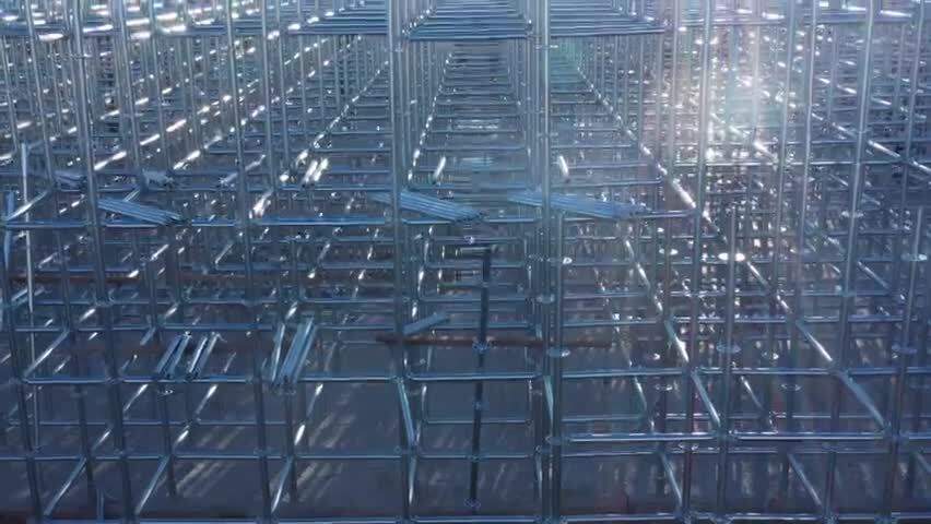 建筑工地脚手架航拍