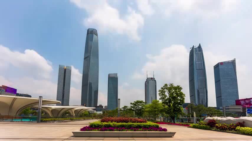 广东省东莞市城市风光延时