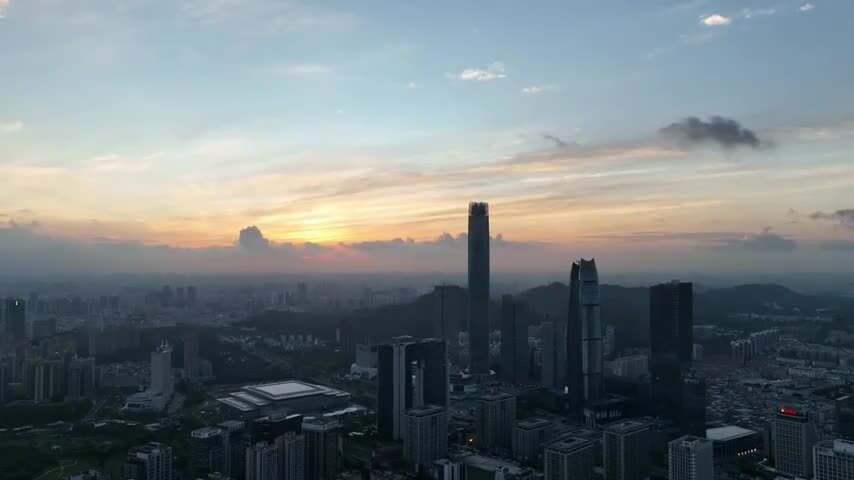 广东省东莞市城市风光航拍