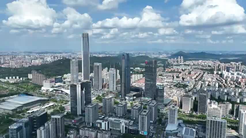 广东省东莞市城市风光航拍