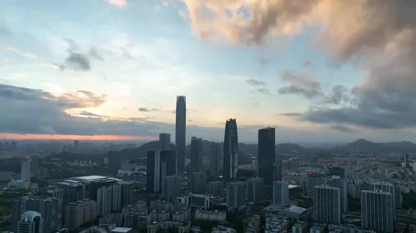 广东省东莞市城市风光航拍