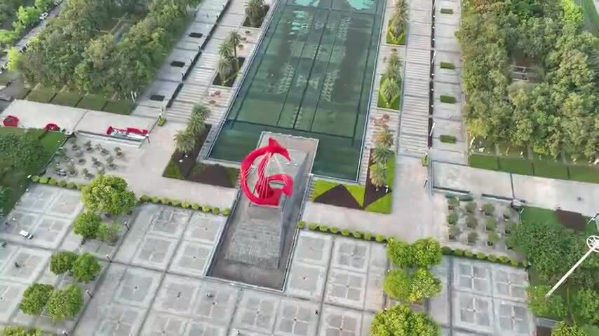 广东省东莞市城市风光航拍