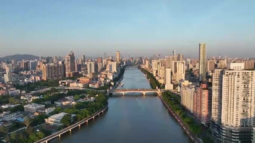 4K航拍广州沿江西路