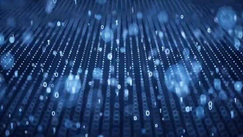 抽象粒子空间与大数据运算概念3D渲染