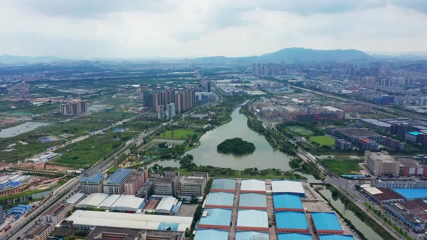 江门高新产业新城航拍环绕