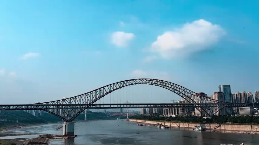 8K重庆朝天门大桥城市地标风景延时