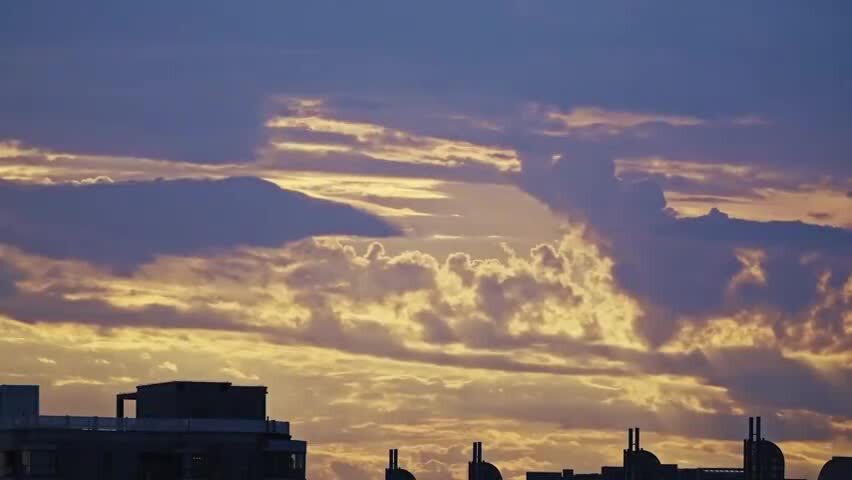 北京城市梦幻晚霞火烧云