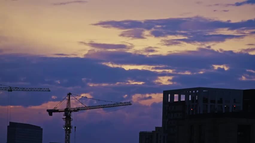 北京城市梦幻晚霞火烧云
