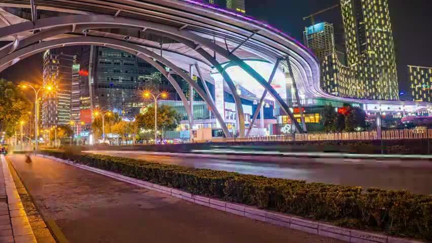 苏州工业园区时代广场车轨延时