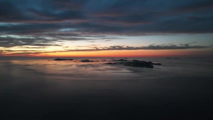 温暖晚霞长岛全景延时