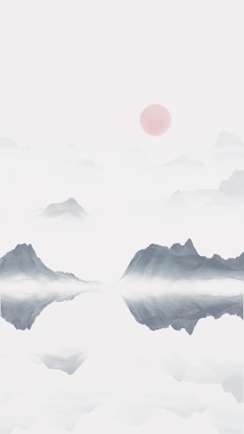 中国风水墨风格山水画