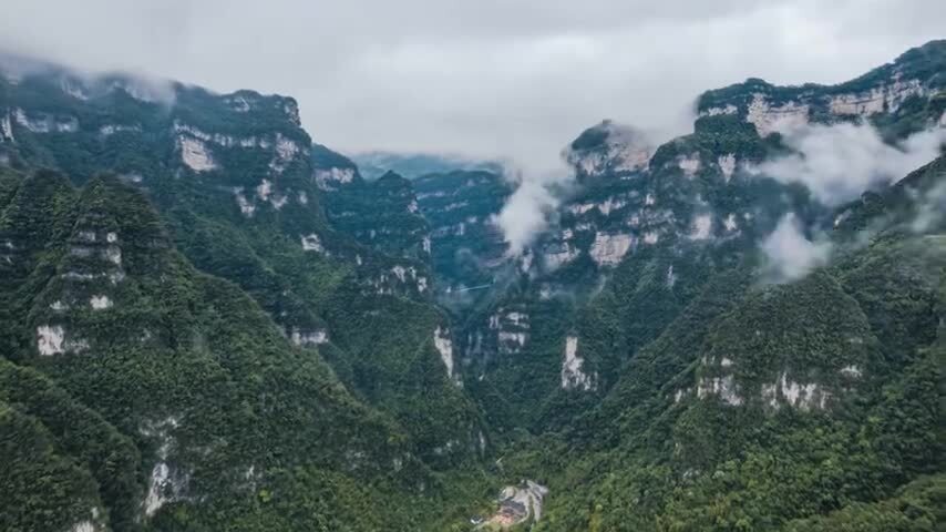 8K湖北三峡竹海4A景区高山地貌云雾延时