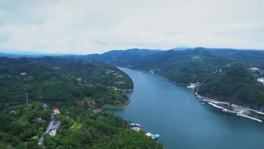 4K壮丽西陵峡长江三峡自然风光航拍视频