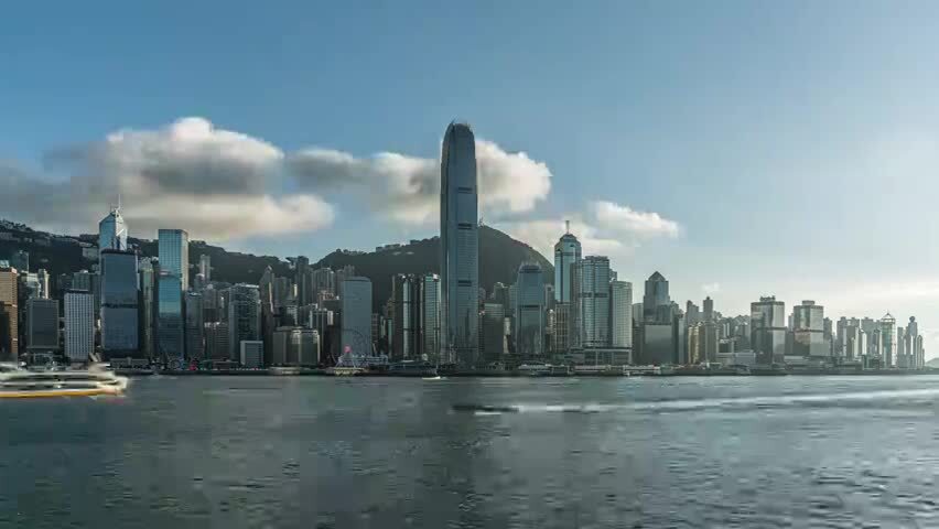 香港维多利亚港日转夜延时