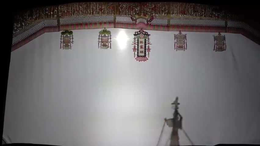 4K非遗皮影戏唐僧师徒遇险白骨精实拍视频