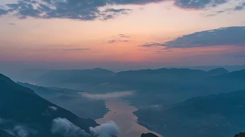 8K壮丽长江三峡船舶航运祖国山河延时