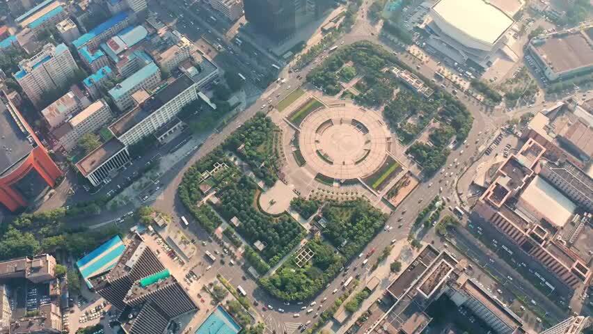 武汉武昌中南路洪山广场震撼航拍