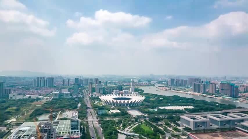 4K佛山东平新城延时风光