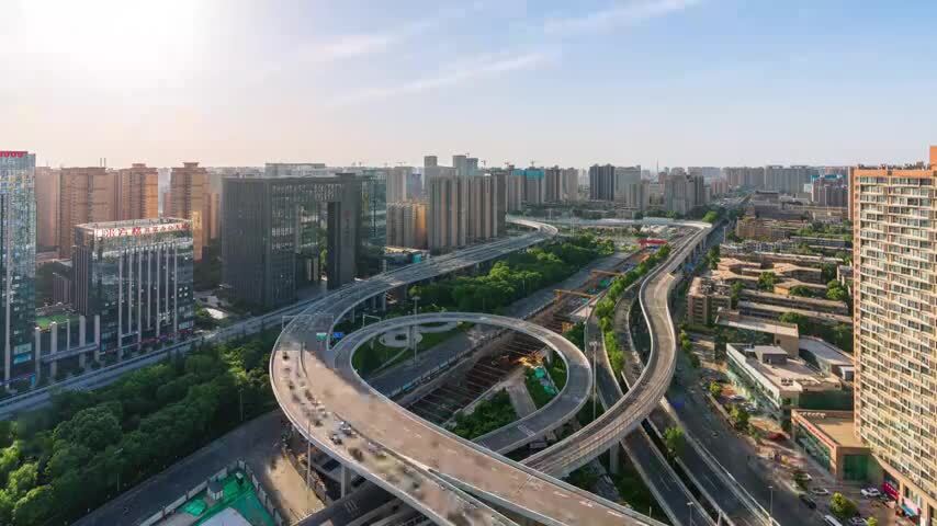 西安立交桥日转夜延时