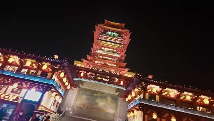 四川绵阳越王楼夜景