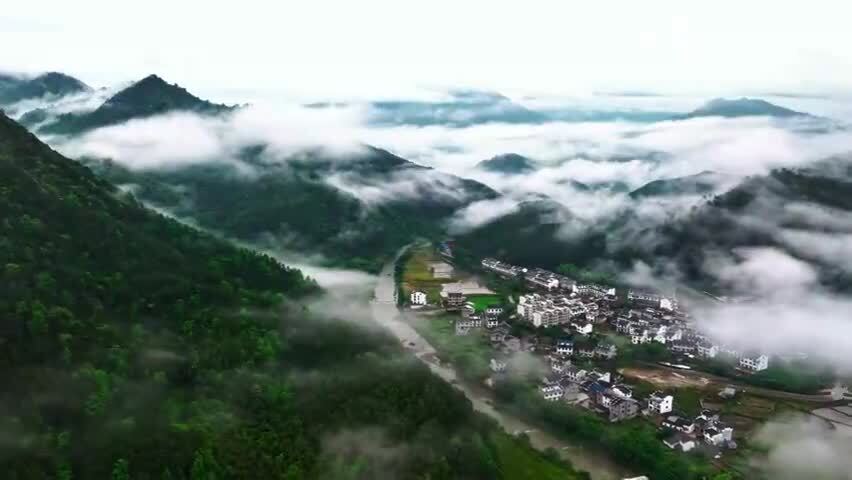 国风古建筑烟雨江南意境实拍镜头
